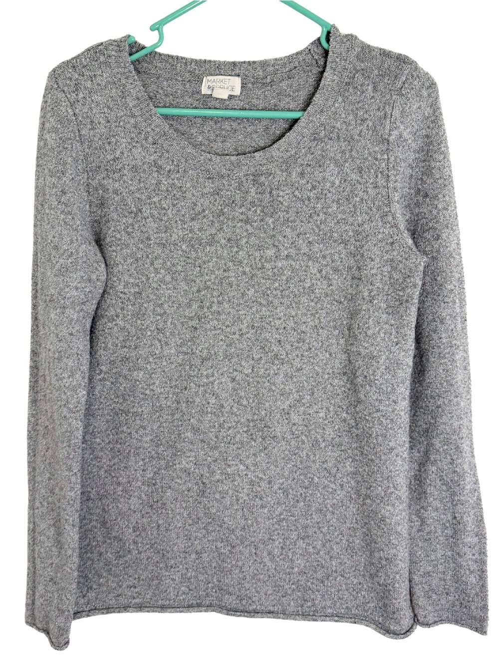 3/$20 Market & Spruce Textured Gray Long Sleeve Crew Neck Sweater Size Small
